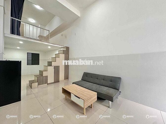1 trệt 1 lửng full NT, máy giặt riêng, gác cao 3m, phù hợp ở gia đình