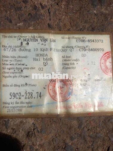Xe cub chạy tốt. giấy tờ đầy đủ