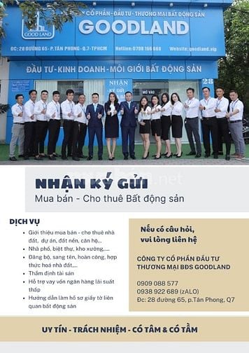 CHO THUÊ ĐẤT 2 MẶT TIỀN – LÊ VĂN LƯƠNG & ĐƯỜNG SỐ 1, P. TÂN HƯNG (QUẬN