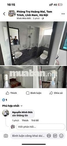 cần cho thuê phòng trọ đại từ quận hoàng mai