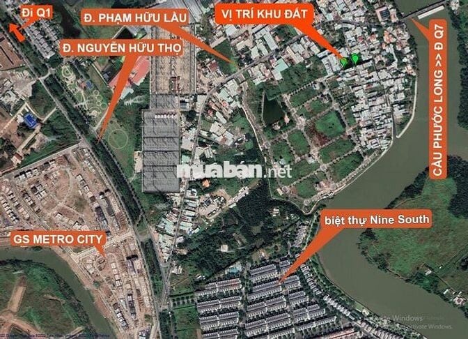 Đất thổ cư Phạm Hữu Lầu Phước Kiển Nhà Bè 60tr 181 m2 xd 2 căn nhà