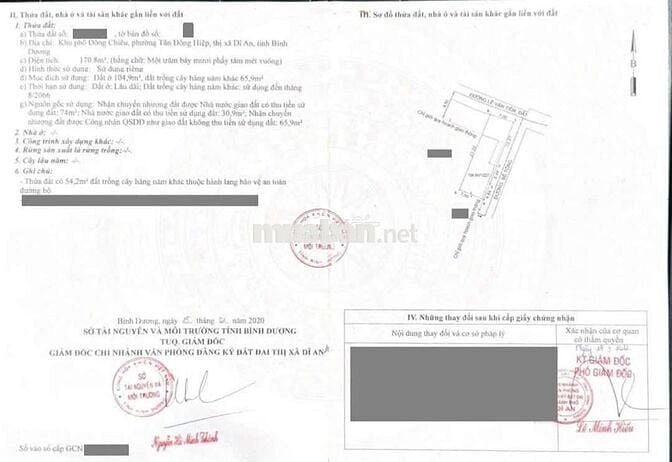 Đất đẹp 2 mặt tiền 171m ngang 7m gần ngã tư chiêu Liêu Dĩ An