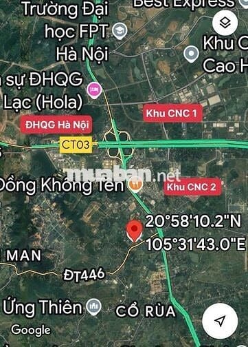 Đất full thổ cư ngay lõi đô thị Hòa Lạc