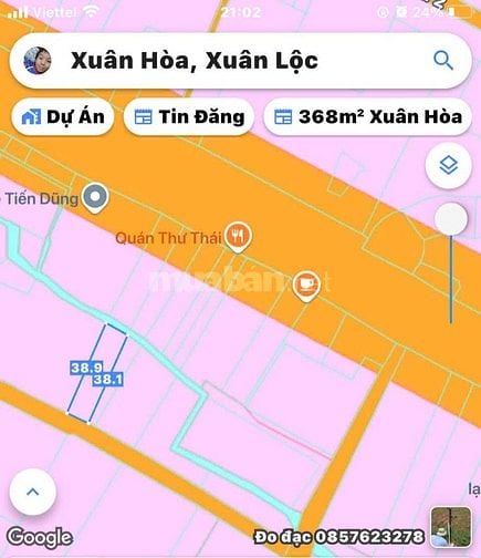 Bán đất sát QL1A, ấp 1, Xuân Hòa, Xuân Lộc, Đồng Nai. Dt 535,7m2