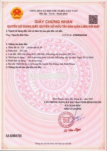 ĐẤT ĐẸP LONG HÀ- ĐỒNG NAI giá chỉ từ 300tr/sổ với diện tích 400m2