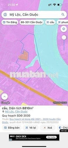 bán đất mặt tiền đường nhựa và sông cầu tràm thị trấn cần giuộc long a