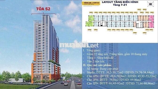 1BR+/54m2 Spana - View sông, pháo hoa - 3.2 tỉ full giá