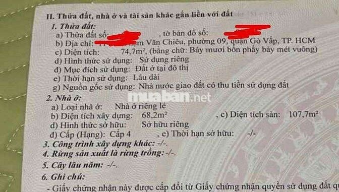 HXH Phạm Văn Chiêu - Dòng Tiền 18tr - 5x16 - 6 tỷ hơn TL