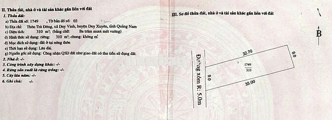 ĐẤT VỊ TRÍ ĐẸP TẠI Trà Đông , xã Duy Vinh, huyện Duy Xuyên, Quảng Nam