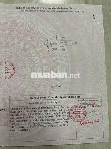 Đất mặt tiền kinh doanh buôn bán Thái Hòa tân uyên cũ
