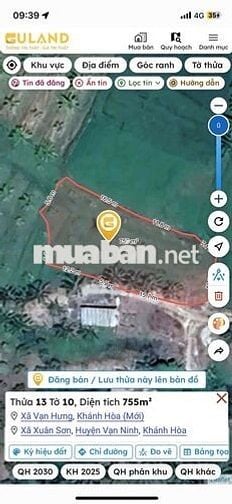 ra đi gấp lô 3075m2 tại thôn xuân cam, xã xuân sơn, huyện vạn ninh