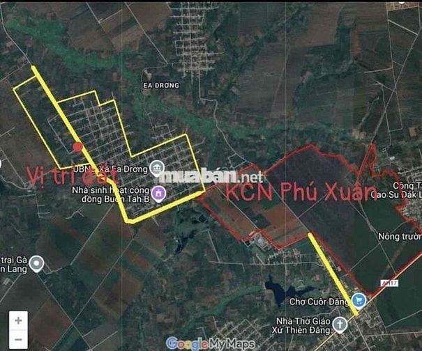Lô góc 20 x 55 trục chính Liên Xã Eadrong KCN Phú Xuân