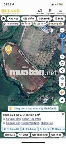 cần bán gấp lô đất 3228m2 tại Thôn Xuân Cam - xã Xuân Sơn - Vạn Ninh