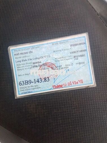 Vison ĐK 2012 xe 9 chủ bs 63