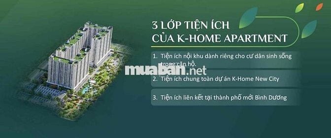 BÁN CĂN HỘ 2PN – 2WC 1.5 TỶ DỰ ÁN K-HOME APARTMENT
