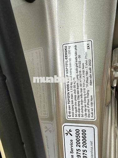 Toyota Vios 2022 G 1.5 CVT - 5c xe HÃNG ĐẸP