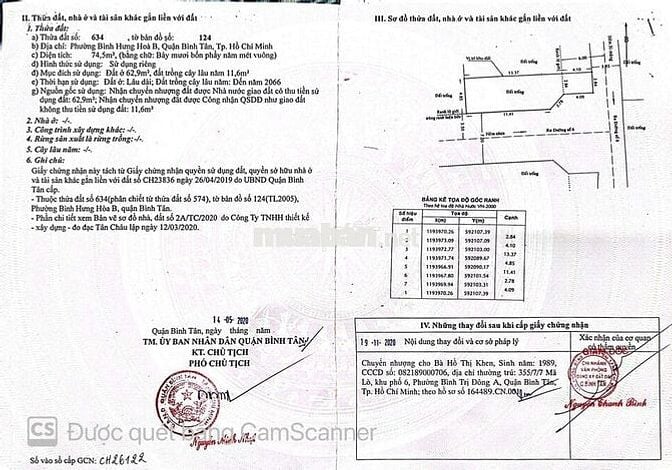 Bán lô góc 2MT đã trừ lộ giới 5×15=75m2, đg số 6,BHHB, bình tân, 5 2ty