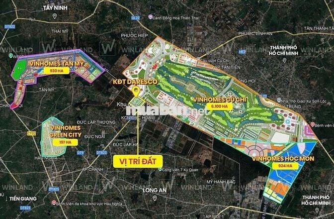 LÔ GÓC DARECO NHỰA 16 m, (7,5x20), ĐT 823 (vanh đai 4), KCN đức hòa 3