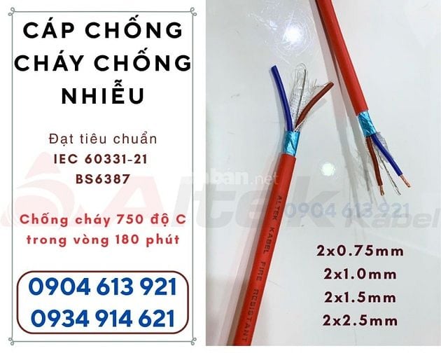 Cáp chống cháy chống nhiễu 2x1.0 + E+ GFT 