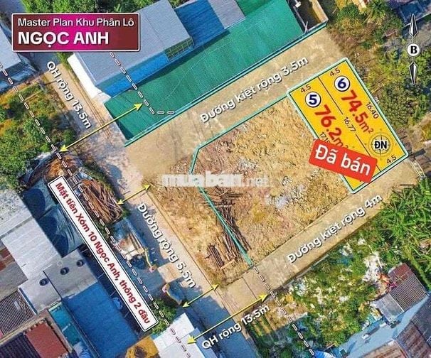 ĐẤT KIỆT OTO NGỌC ANH, 75m2 1,7 ty , Kiệt rộng