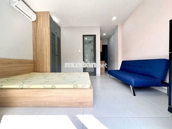 STUDIO BAN CÔNG FULL NỘI THẤT_MÁY GIẶT RIÊNG NGAY HUTECH KHU U