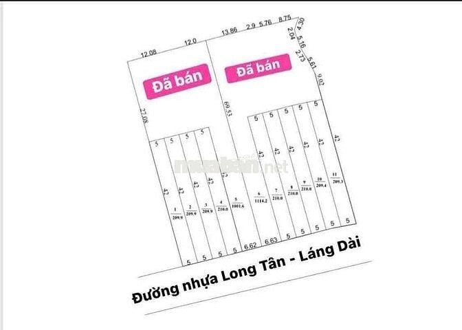 Mặt tiền đường nhựa tim vàng truc chinh Long Tân gần cty doing 9lô fo