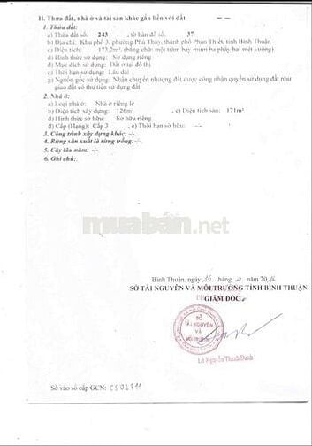 Mặt tiền trung tâm Phan Thiết cho shop thuê 21tr HĐ 4 năm