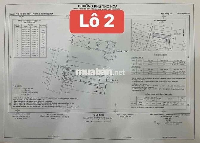 BÁN 3 LÔ ĐẤT PHÂN LÔ KHU PHÚ THỌ HOÀ HXH 6 MÉT