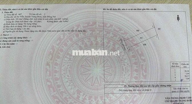 bán gấp đất thổ cư 100% An Viễn gần khu công nghiệp