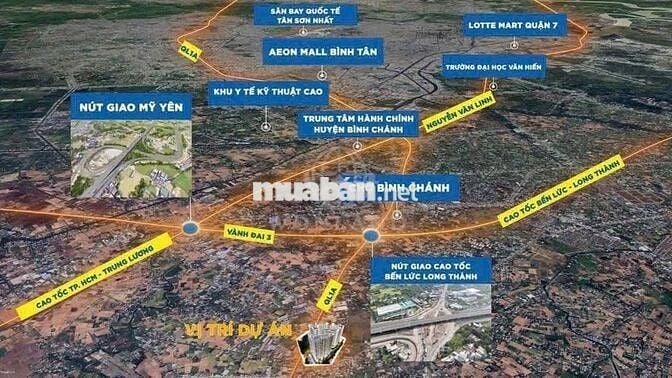 Căn hộ mặt tiền QL1A - 2PN chỉ 300tr sở hữu ngay - miễn gốc lãi 2 năm