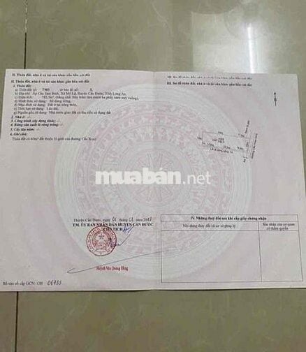 Đất chính chủ có sổ Mỹ Lệ Cần Đước Long An