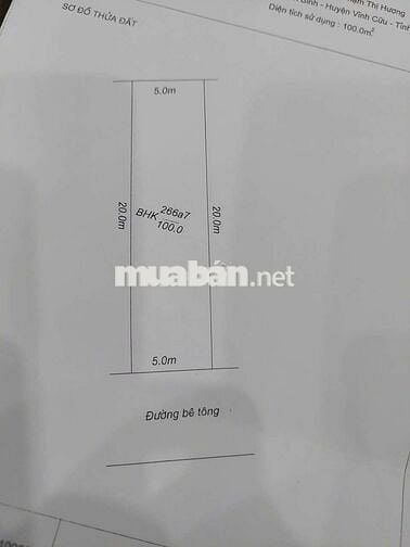 CHÍNH CHỦ CẦN BÁN ĐẤT NỀN PHƯỜNG TÂN TRIỀU,GIÁ RẺ