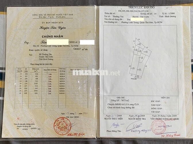 BÁN NHANH Đất Trồng Cây Lâu Năm Tại Thường Tân,Bắc Tân Uyên,Bình Dương