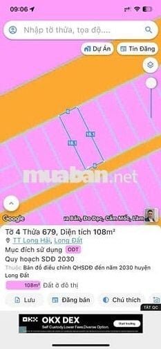 BÁN ĐẤT KHU TĐC TT LONG HẢI, XÃ LONG HẢI, TPHCM
