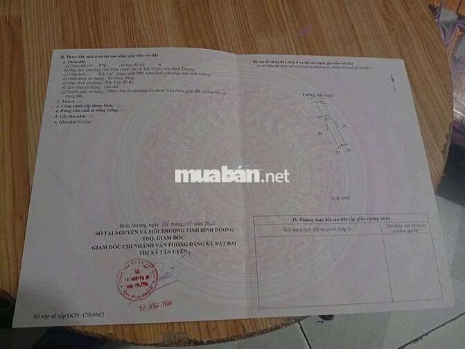 BÁN ĐẤT TÂN VĨNH HIỆP, tân uyên, bình dương. GIÁ 1 tỷ 650