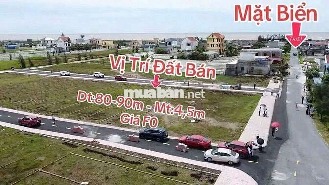 Cc Bán đất thổ cư 100m2 giá hơn 1 tỷ/lô cạnh biển Quất Lâm - sẵn sổ đỏ