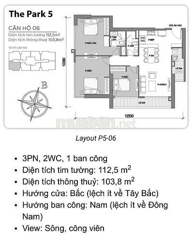 Sang nhượng hợp đồng thuê Vinhomes Park 5