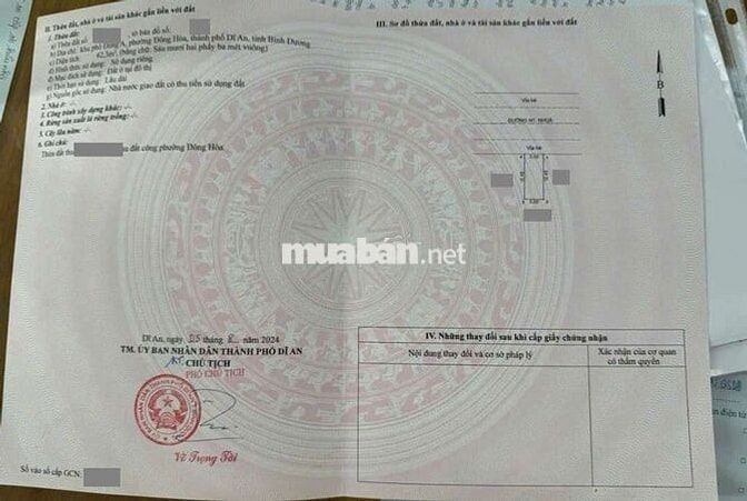 Đất Trục chính khu Tái định cư Đông Hòa C phường Đông Hòa Tp Dĩ An