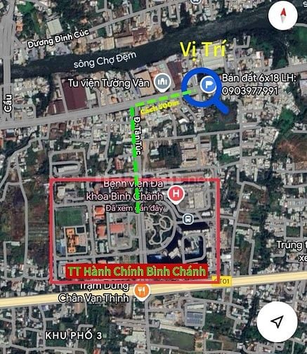 Đất ngay trung tâm hành chính Bình Chánh lộ giới 30m