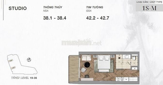 Studio Nobu Residences tầng cao view đẹp, cho thuê 6-7%/năm rảnh tay