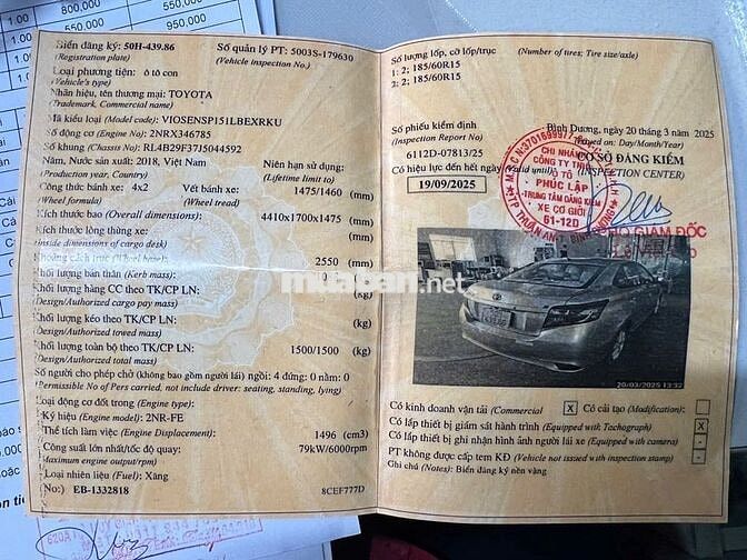 Toyota vios E số tự động đời 2018