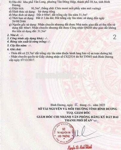 Nhà Mặt tiền kinh doanh đường Nguyễn Thị Chạy. Tp. Dĩ An. Dt 92m