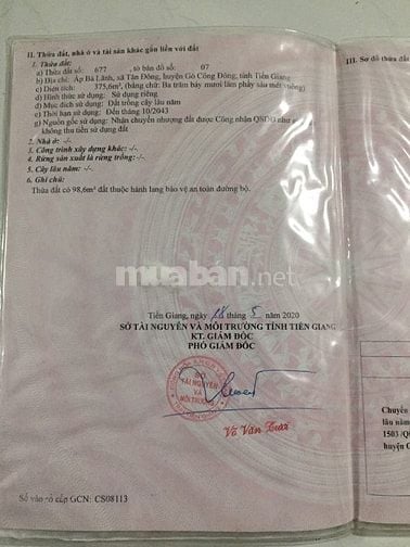 Bán nhà mặt tiền ĐT 871, gò công, tiền giang