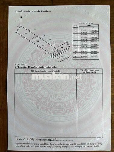 Nền Cầu Sang Trắng 1 - 5,5m x 55m  có 149m2 thổ cư + 245m2 CLN