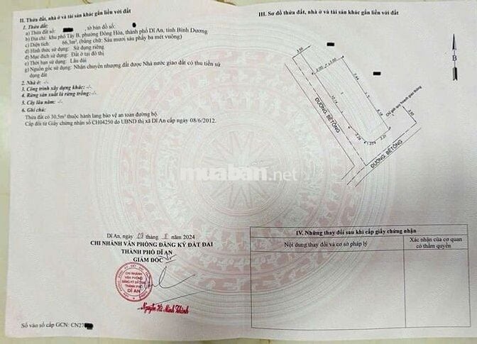 Đất gần BigC Go phường Đông Hòa Tp Dĩ An