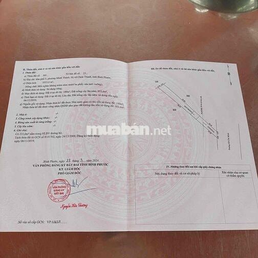 Đất mặt tiền đường hồ chí minh 1000m2 minh thành chơn thành bình phuoc