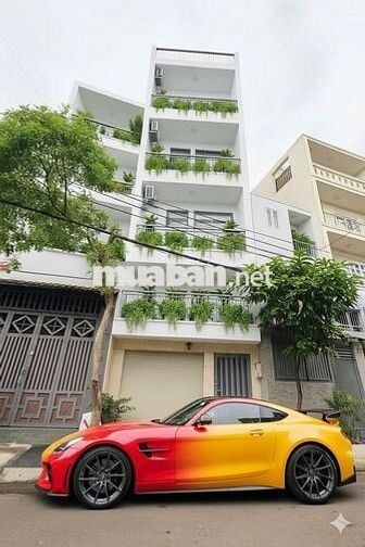 Mặt tiền 5 lầu Nguyễn Trường Tộ đang hoàn thiện mặt đường mới toanh
