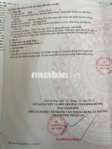 BÁN ĐẤT BÌNH NHÂM (12x43) KHU BIỆT THỰ