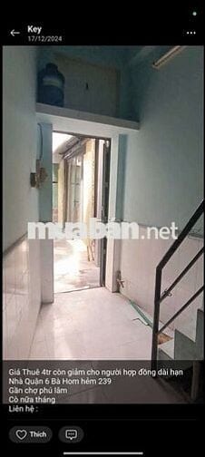 Nhà Cho Thuê Nguyên Căn Quận 6 Bà Hom