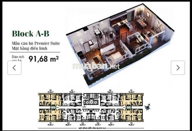 Cho thuê căn góc 3PN, 2WC tại Diamond Lotus Riverside